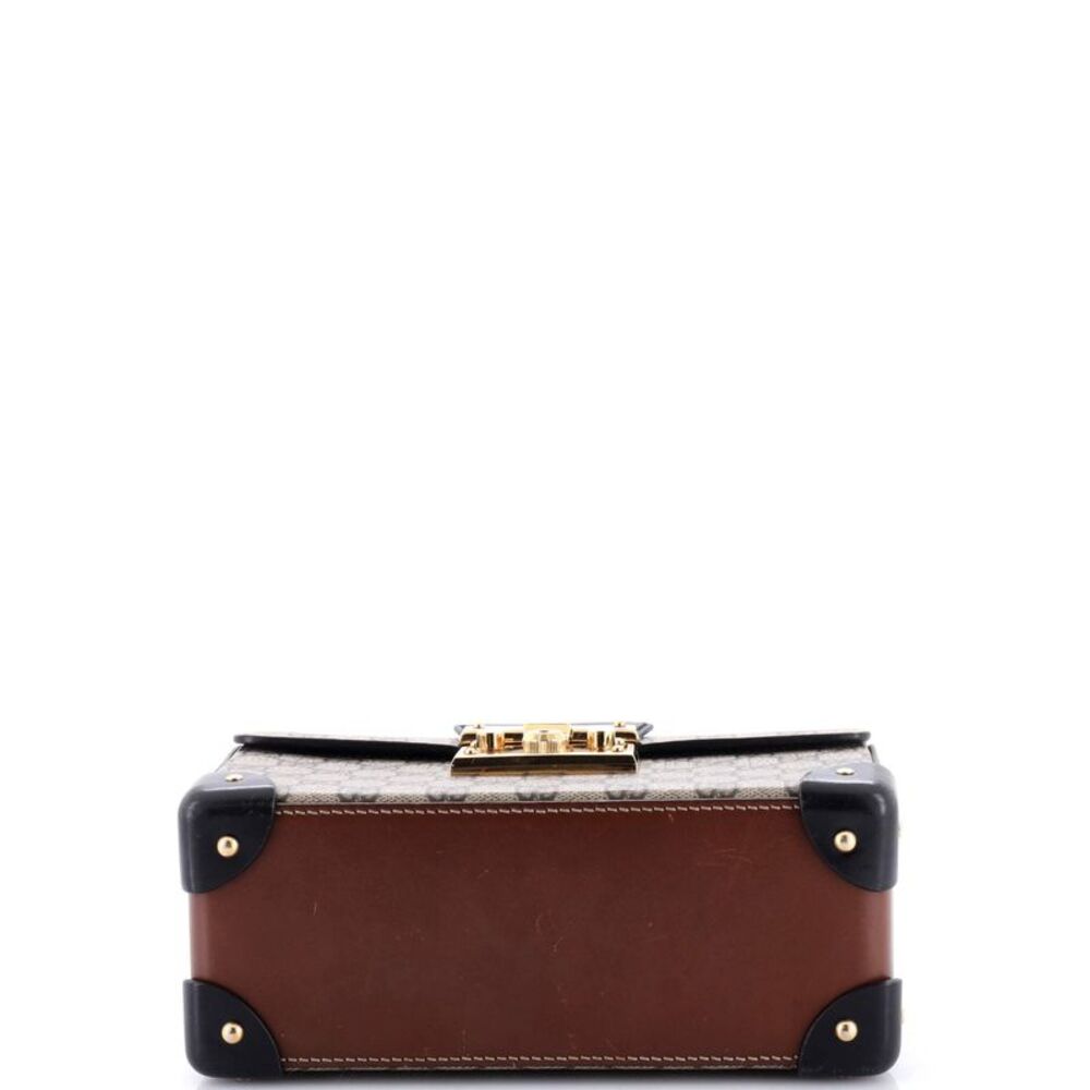 Gucci Padlock Bamboo Shoulder Bag GG Coated Canvas Small Brown - Picture 4 of 8